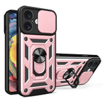 غطاء هاتف بتصميم غطاء كاميرا منزلق من TPU+PC، لهواتف iPhone 16 Pro، iPhone 16 Plus، iPhone 16، iPhone 15 Pro