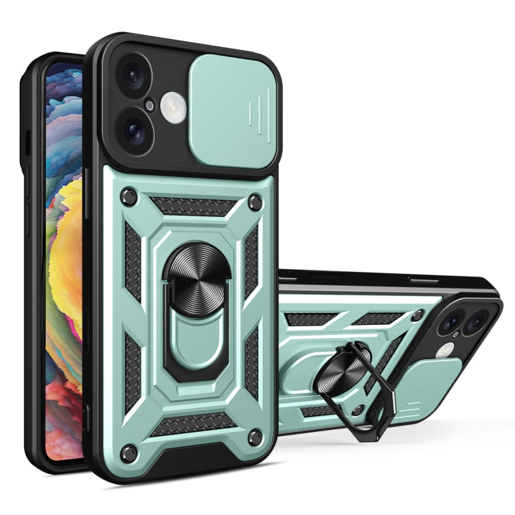غطاء هاتف بتصميم غطاء كاميرا منزلق من TPU+PC، لهواتف iPhone 16 Pro، iPhone 16 Plus، iPhone 16، iPhone 15 Pro