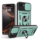غطاء هاتف بتصميم غطاء كاميرا منزلق من TPU+PC، لهواتف iPhone 17e / 16e، iPhone 17 Pro Max، iPhone 17 Pro، iPhone 17، iPhone Air، iPhone 16 Pro Max