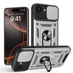 غطاء هاتف بتصميم غطاء كاميرا منزلق من TPU+PC، لهواتف iPhone 17e / 16e، iPhone 17 Pro Max، iPhone 17 Pro، iPhone 17، iPhone Air، iPhone 16 Pro Max