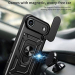 غطاء هاتف بتصميم غطاء كاميرا منزلق من TPU+PC، لهواتف iPhone 16 Pro، iPhone 16 Plus، iPhone 16، iPhone 15 Pro