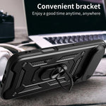 غطاء هاتف بتصميم غطاء كاميرا منزلق من TPU+PC، لهواتف iPhone 16 Pro، iPhone 16 Plus، iPhone 16، iPhone 15 Pro
