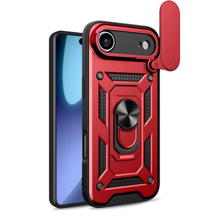 غطاء هاتف بتصميم غطاء كاميرا منزلق من TPU+PC، لهواتف iPhone 16 Pro، iPhone 16 Plus، iPhone 16، iPhone 15 Pro