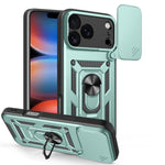 غطاء هاتف بتصميم غطاء كاميرا منزلق من TPU+PC، لهواتف iPhone 17e / 16e، iPhone 17 Pro Max، iPhone 17 Pro، iPhone 17، iPhone Air، iPhone 16 Pro Max