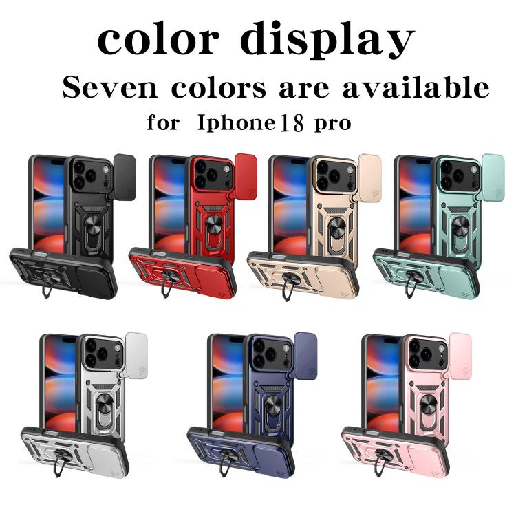 غطاء هاتف بتصميم غطاء كاميرا منزلق من TPU+PC، لهواتف iPhone 17e / 16e، iPhone 17 Pro Max، iPhone 17 Pro، iPhone 17، iPhone Air، iPhone 16 Pro Max