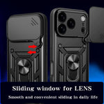 غطاء هاتف بتصميم غطاء كاميرا منزلق من TPU+PC، لهواتف iPhone 17e / 16e، iPhone 17 Pro Max، iPhone 17 Pro، iPhone 17، iPhone Air، iPhone 16 Pro Max