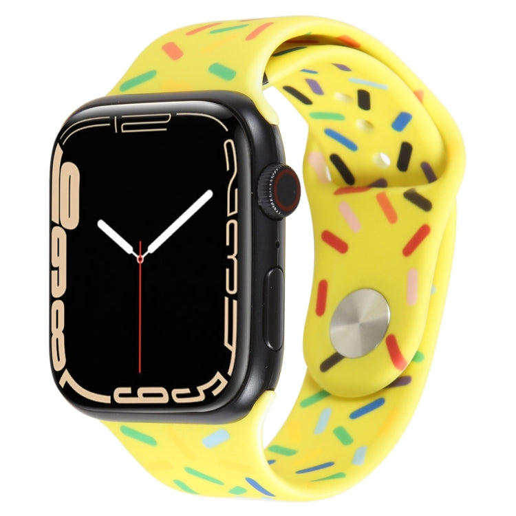 Rainbow Raindrops Silicone Watch Band, For Apple Watch 8 45mm, For Apple Watch Ultra 2 49mm, For Apple Watch 9 45mm, For Apple Watch SE 2022 40mm