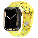 سوار ساعة سيليكون بنمط قطرات المطر قوس قزح، لساعة أبل SE مقاس 40 مم، لساعة أبل SE مقاس 44 مم، لساعة أبل 6 مقاس 40 مم، لساعة أبل 6 مقاس 44 مم