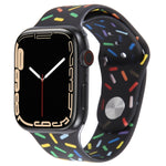Rainbow Raindrops Silicone Watch Band, For Apple Watch 5 44mm, For Apple Watch 5 40mm, For Apple Watch 4 44mm, For Apple Watch 4 40mm