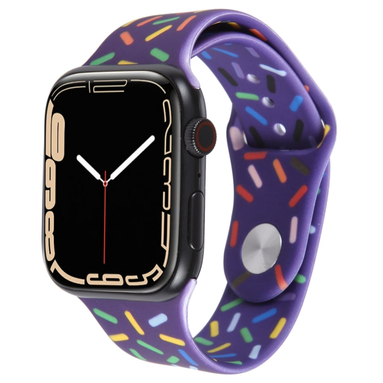 Rainbow Raindrops Silicone Watch Band, For Apple Watch 5 44mm, For Apple Watch 5 40mm, For Apple Watch 4 44mm, For Apple Watch 4 40mm