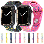 Rainbow Raindrops Silicone Watch Band, For Apple Watch 42mm, For Apple Watch 38mm