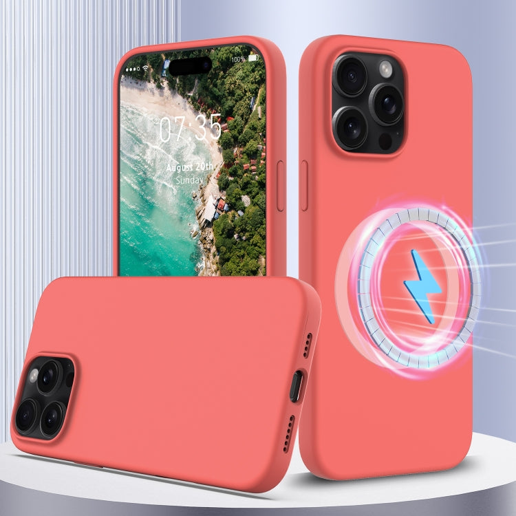 غطاء هاتف سيليكون مقاوم للصدمات مع Magsafe، لهواتف iPhone 16 Pro Max، iPhone 16 Pro، iPhone 16 Plus، iPhone 16، iPhone 15 Pro Max