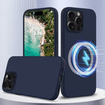 غطاء هاتف سيليكون مقاوم للصدمات مع Magsafe، لهواتف iPhone 16 Pro Max، iPhone 16 Pro، iPhone 16 Plus، iPhone 16، iPhone 15 Pro Max