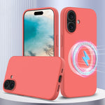 غطاء هاتف سيليكون مقاوم للصدمات مع Magsafe، لهواتف iPhone 16 Pro Max، iPhone 16 Pro، iPhone 16 Plus، iPhone 16، iPhone 15 Pro Max
