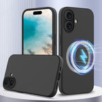 غطاء هاتف سيليكون مقاوم للصدمات مع Magsafe، لهواتف iPhone 16 Pro Max، iPhone 16 Pro، iPhone 16 Plus، iPhone 16، iPhone 15 Pro Max