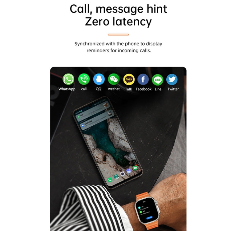 WS-E9 Ultra 2.2 inch IP67 Waterproof Metal Buckle Ocean Silicone Band Smart Watch, Support Heart Rate / NFC, Metal Buckle Ocean Silicone Band (Black), Metal Buckle Ocean Silicone Band (Orange), Metal Buckle Ocean Silicone Band (Blue)                   ...