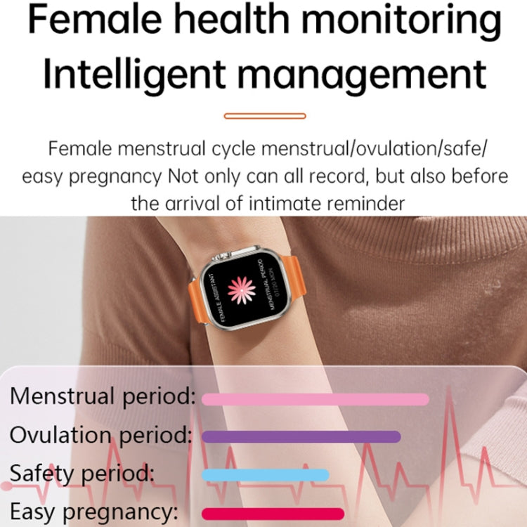 WS-E9 Ultra 2.2 inch IP67 Waterproof Metal Buckle Ocean Silicone Band Smart Watch, Support Heart Rate / NFC, Metal Buckle Ocean Silicone Band (Black), Metal Buckle Ocean Silicone Band (Orange), Metal Buckle Ocean Silicone Band (Blue)                   ...