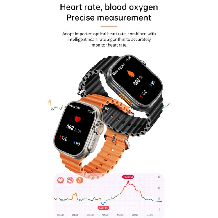 WS-E9 Ultra 2.2 inch IP67 Waterproof Metal Buckle Ocean Silicone Band Smart Watch, Support Heart Rate / NFC, Metal Buckle Ocean Silicone Band (Black), Metal Buckle Ocean Silicone Band (Orange), Metal Buckle Ocean Silicone Band (Blue)                   ...