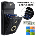 Rhombic Texture Card Bag Phone Case with Long Lanyard, For iPhone 14 Pro Max, For iPhone 13 Pro Max, For iPhone 13 Pro, For iPhone 13, For iPhone 12 / 12 Pro, For iPhone 12 Pro Max