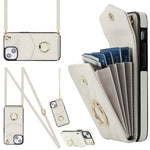 Rhombic Texture Card Bag Phone Case with Long Lanyard, For iPhone 14 Pro Max, For iPhone 13 Pro Max, For iPhone 13 Pro, For iPhone 13, For iPhone 12 / 12 Pro, For iPhone 12 Pro Max