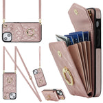 Rhombic Texture Card Bag Phone Case with Long Lanyard, For iPhone 14 Pro Max, For iPhone 13 Pro Max, For iPhone 13 Pro, For iPhone 13, For iPhone 12 / 12 Pro, For iPhone 12 Pro Max