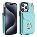 Rhombic Texture Card Bag Phone Case with Long Lanyard, For iPhone 15 Pro, For iPhone 15 Plus, For iPhone 15, For iPhone 14 Plus, For iPhone 14, For iPhone 14 Pro