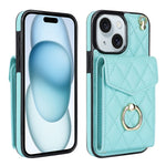 Rhombic Texture Card Bag Phone Case with Long Lanyard, For iPhone 15 Pro, For iPhone 15 Plus, For iPhone 15, For iPhone 14 Plus, For iPhone 14, For iPhone 14 Pro