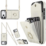 Rhombic Texture Card Bag Phone Case with Long Lanyard, For iPhone 17e / 16e, For iPhone 17 Pro Max, For iPhone 17 Pro, For iPhone 17, For iPhone Air, For iPhone 15 Pro Max