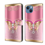 Crystal 3D Shockproof Protective Leather Phone Case, For iPhone 14 Pro Max, For iPhone 15
