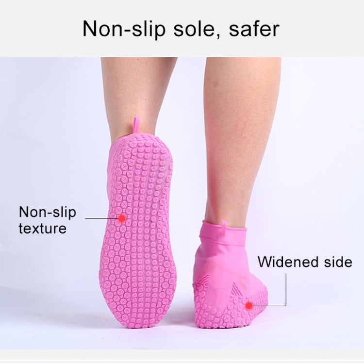 Silicone Non-slip Thickened Wear-resistant Waterproof Shoe Boots Cover, S, M, L