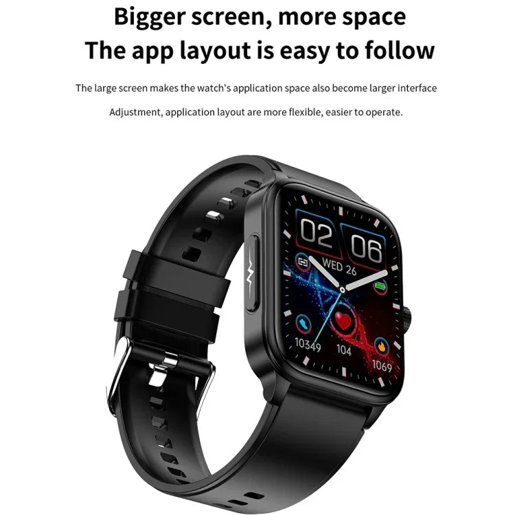 ET540 1.91 inch IP67 Waterproof Silicone Band Smart Watch, Support ECG / Non-invasive Blood Glucose Measurement, ET540 (Blue), ET540 (Red)