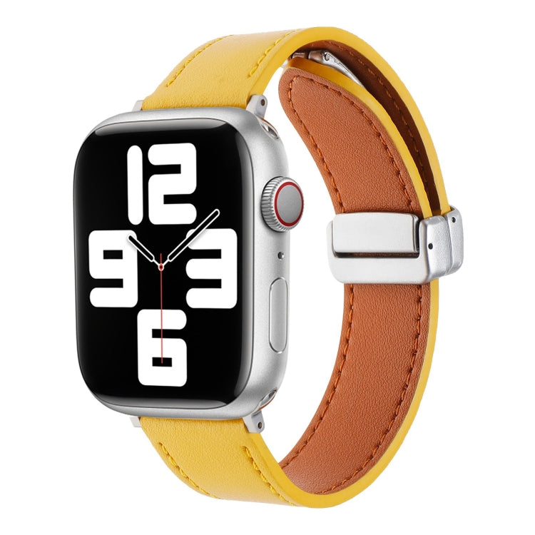 Magnetic Buckle Skin Feel Leather Watch Band, For Apple Watch Serie 6 40mm, For Apple Watch Serie 6 44mm, For Apple Watch Serie 5 44mm, For Apple Watch Serie 5 40mm, For Apple Watch Serie 4 44mm, For Apple Watch 42mm