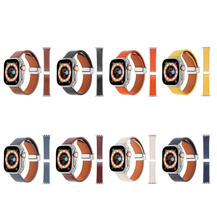 Magnetic Buckle Skin Feel Leather Watch Band, For Apple Watch Serie 4 40mm, For Apple Watch 38mm, For Apple Watch Serie 3 38mm, For Apple Watch Serie 3 42mm, For Apple Watch Serie 2 42mm, For Apple Watch Serie 2 38mm