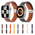 Magnetic Buckle Skin Feel Leather Watch Band, For Apple Watch Serie 4 40mm, For Apple Watch 38mm, For Apple Watch Serie 3 38mm, For Apple Watch Serie 3 42mm, For Apple Watch Serie 2 42mm, For Apple Watch Serie 2 38mm