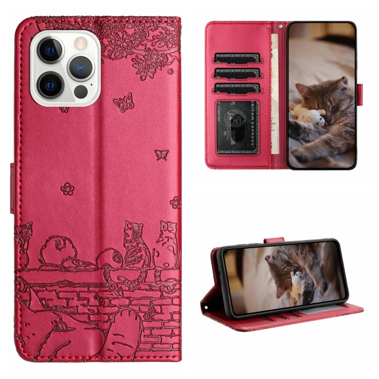 Cat Embossing Pattern Leather Phone Case with Lanyard, For iPhone 16e / 17e, For iPhone 17 Pro Max, For iPhone 17 Pro, For iPhone 17, For iPhone Air, For iPhone 16 Pro Max, For iPhone 16 Pro, For iPhone 16 Plus, For iPhone 16