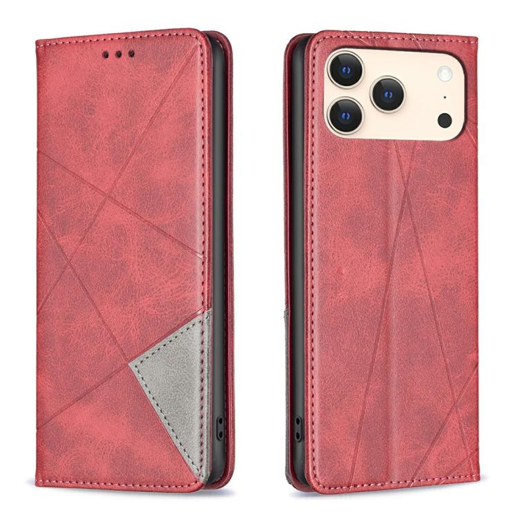 غطاء هاتف من الجلد بنقشة الماس المغناطيسية، لهواتف iPhone 17 Pro Max، iPhone 17 Pro، iPhone 17، iPhone Air، iPhone 16 Pro Max، iPhone 16 Pro، iPhone 16 Plus، iPhone 16