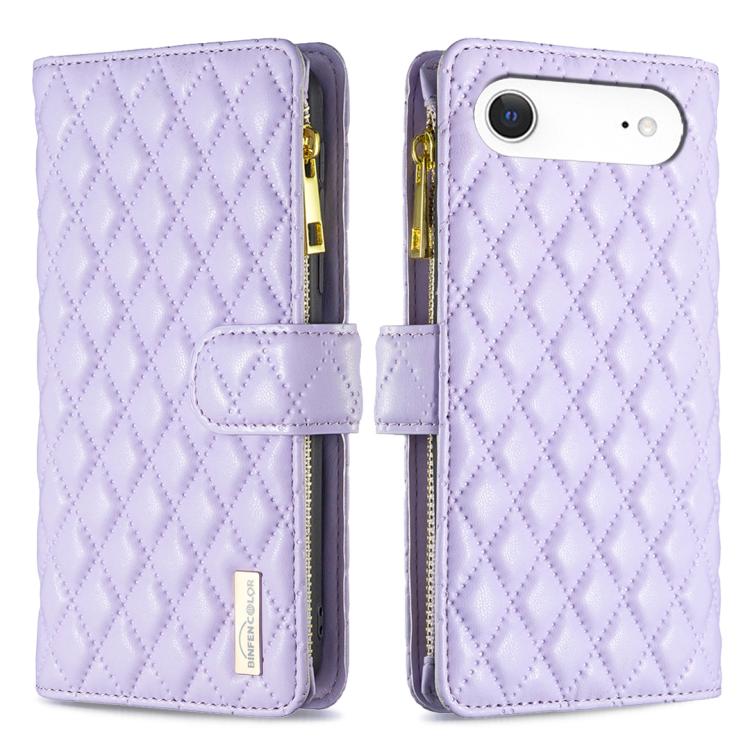 Diamond Lattice Zipper Wallet Leather Flip Phone Case, For iPhone 17 Pro Max, For iPhone 17 Pro, For iPhone 17, For iPhone Air, For iPhone 16 Pro Max, For iPhone 16 Pro, For iPhone 16 Plus, For iPhone 16