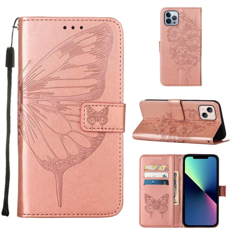 غطاء هاتف من الجلد بنقشة فراشة بارزة، لهواتف iPhone 15، iPod Touch 7 / 6 / 5