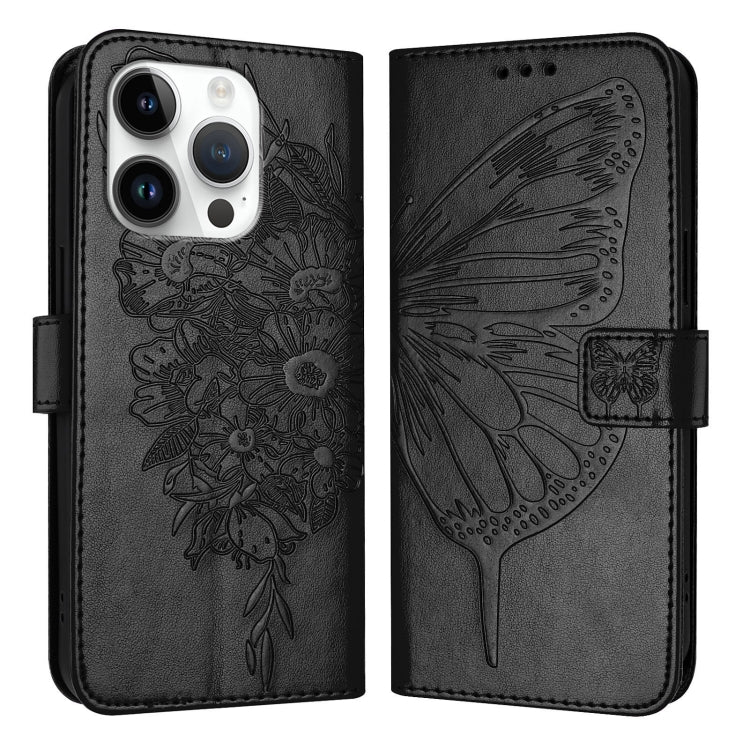 غطاء هاتف من الجلد بنقشة فراشة بارزة، لهواتف iPhone 16 Pro، iPhone 16 Plus، iPhone 16، iPhone 15 Pro Max، iPhone 15 Pro، iPhone 15 Plus