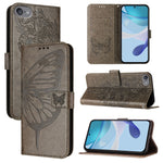 غطاء هاتف من الجلد بنقشة فراشة بارزة، لهواتف iPhone 15، iPod Touch 7 / 6 / 5