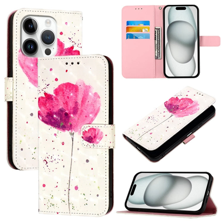 3D Painting Horizontal Flip Leather Phone Case, For iPhone 16 Pro, For iPhone 16 Plus, For iPhone 16, For iPhone 15 Pro Max, For iPhone 15 Pro, For iPhone 15 Plus