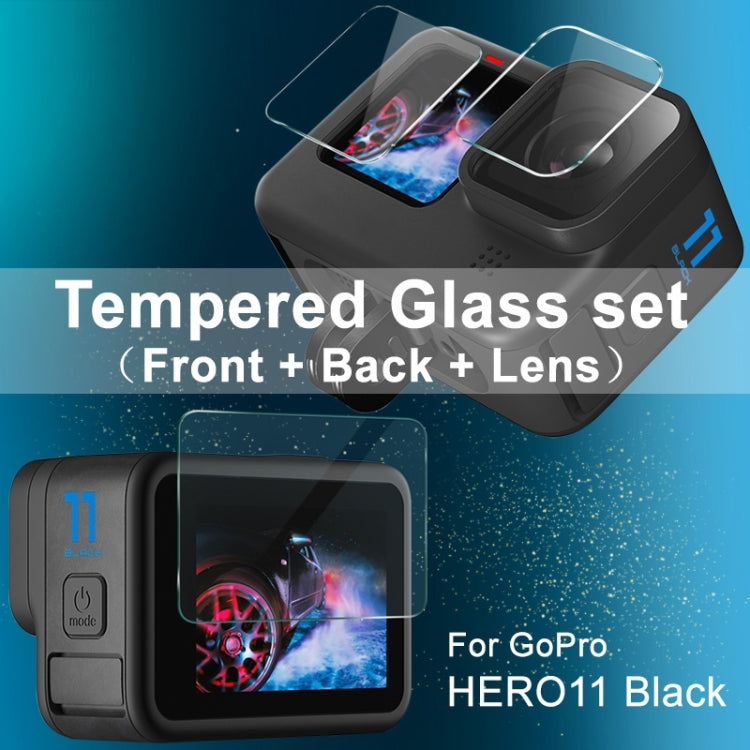 imak Rear Screen + Front Screen + Rear Camera Lens Tempered Glass Film, For GoPro HERO11 Black