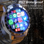 MT27 4G+64G 1.6 inch IP67 Waterproof 4G Android 8.1 Smart Watch Support Heart Rate / GPS, Leather Band