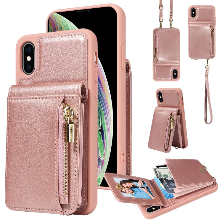 Crossbody Lanyard Zipper Wallet Leather Phone Case, For iPhone XS Max, For iPhone 7 Plus / 8 Plus