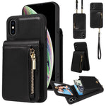 Crossbody Lanyard Zipper Wallet Leather Phone Case, For iPhone XS Max, For iPhone 7 Plus / 8 Plus