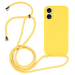 غطاء من السيليكون السائل بحزام عبر الجسم، لهواتف iPhone 16 Pro Max، iPhone 16 Pro، iPhone 16 Plus