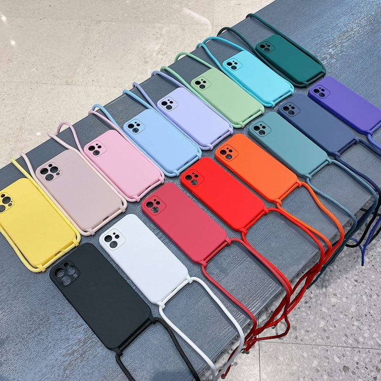 غطاء من السيليكون السائل بحزام عبر الجسم، لهواتف iPhone 16 Pro Max، iPhone 16 Pro، iPhone 16 Plus