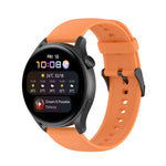 Solid Color Silicone Stainless Steel Black Buckle Watch Band, Black Buckle