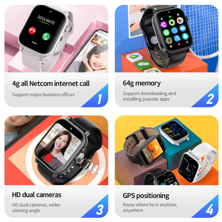 ساعة ذكية UNIWA X1S بمقاس 1.9 بوصة مقاومة للماء IP67، 4G أندرويد 8.1، بكاميرتين، تدعم قياس درجة الحرارة، 1G+8G، 2G+16G