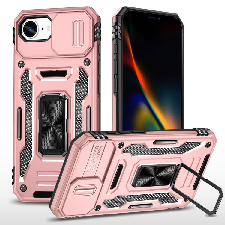 غطاء هاتف بدرع كاميرا من PC + TPU، لهواتف iPhone 17e / 16e، iPhone 17 Pro Max، iPhone 17 Pro، iPhone 17، iPhone Air، iPhone 16 Pro Max